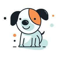 schattig tekenfilm hond icoon. vector illustratie in vlak lineair stijl.
