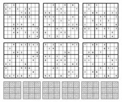 sudoku spel reeks met antwoorden. vector