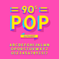 90s Pop Vector alfabet