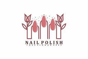 nagel salon logo ontwerp vector met creatief nagel Pools schoonheid