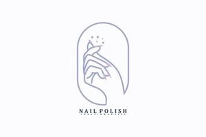 nagel salon logo ontwerp vector met creatief nagel Pools schoonheid