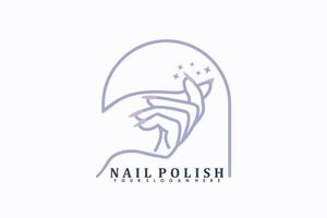 nagel salon logo ontwerp vector met creatief nagel Pools schoonheid