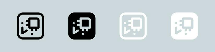 module icoon reeks in zwart en wit. moederbord tekens vector illustratie.
