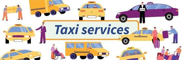 samenstelling van het patroon van taxidiensten vector