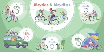 plat fietstoerisme infographic vector