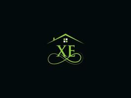 minimalistische gebouw xe logo afbeelding, echt landgoed xe ex logo icoon vector