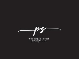 elegant ps handtekening logo, modern ps logo brief ontwerp voor u vector