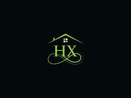 typografie hx gebouw logo, eerste hx luxe echt landgoed logo voor u vector