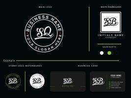 sq modern luxe cirkel logo, eerste sq brief logo voor winkel vector