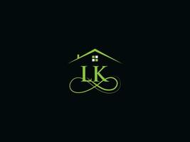 abstract lk logo gebouw, luxe lk echt landgoed brief logo icoon vector