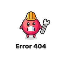 error 404 met de schattige cranberry-mascotte vector