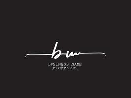 bloemen bw handtekening logo, eerste brief bw logo icoon en branding vector