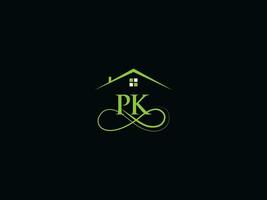 gebouw pk luxe logo, echt landgoed pk logo icoon vector voor u bedrijf