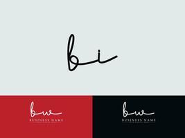 alfabet bi brief logo vector, minimalistische bi luxe logo icoon ontwerp vector