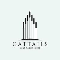 cattails fabriek silhouet logo vector illustratie ontwerp
