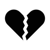 gebroken hart vector glyph icoon voor persoonlijk en reclame gebruiken.