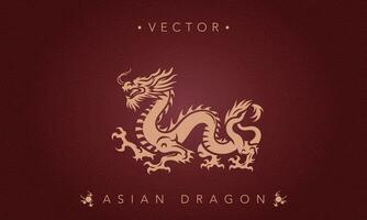 Aziatisch traditioneel draak patroon oude Chinese draak vector