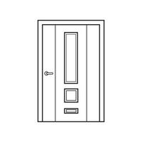 hand- getrokken kinderen tekening vector illustratie versmallen lite deur met mail sleuf geïsoleerd Aan wit achtergrond