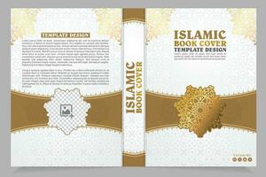 wijnoogst Islamitisch omslag, brochure ontwerp. vector decoratief kader. elegant element voor ontwerp sjabloon, plaats voor tekst. bloemen grens.