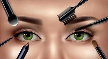 make-up ogen realistische compositie vector