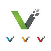 v logo zeshoek illustratie icoon vector