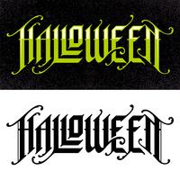 Halloween handgetekende gotische letters vector