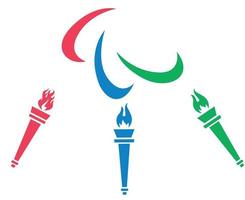 officiële symbool paralympische spelen tokyo 2020 japan en fakkelvuur vector