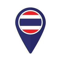 Thailand vlag Aan kaart markeerstift icoon geïsoleerd vector