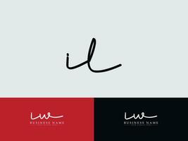 uniek il vector logo kunst, minimaal il luxe handtekening brief logo icoon