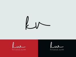 monogram kv logo kunst, luxe kv handtekening brief logo voor uw winkel vector