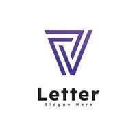 v brief logo business sjabloon vector pictogram