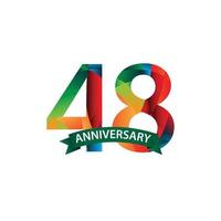 48 jaar verjaardag viering vector sjabloon ontwerp illustratie