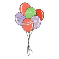 vector kleurrijk bundel van glanzend ballonnen geïsoleerd Aan wit