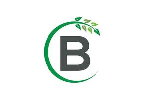 brief b blad groei logo icoon ontwerp symbool vector