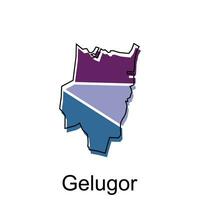 kaart stad van gelugor vector ontwerp, Maleisië kaart met grenzen, steden. logotype element voor sjabloon ontwerp