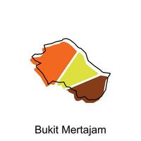 kaart stad van bukit mertajam vector ontwerp, Maleisië kaart met grenzen, steden. logotype element voor sjabloon ontwerp