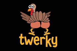 twerkig grappig dankzegging t-shirt ontwerp vector