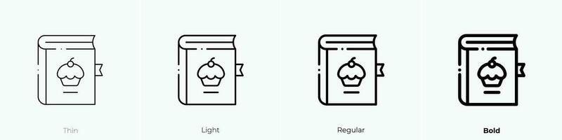 recepten icoon. dun, licht, regelmatig en stoutmoedig stijl ontwerp geïsoleerd Aan wit achtergrond vector