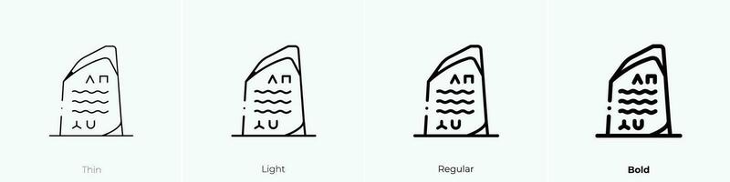 Rosetta steen icoon. dun, licht, regelmatig en stoutmoedig stijl ontwerp geïsoleerd Aan wit achtergrond vector