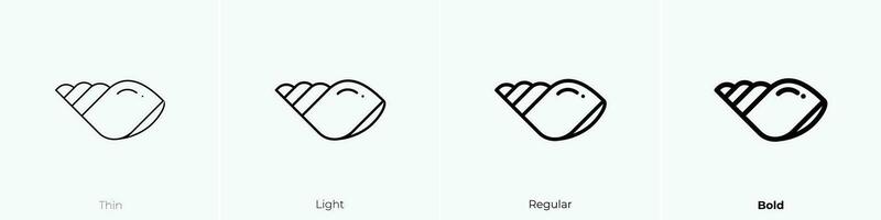 schelp icoon. dun, licht, regelmatig en stoutmoedig stijl ontwerp geïsoleerd Aan wit achtergrond vector