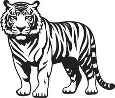 gedetailleerd tijger illustratie in vector majestueus tijger in vector zonsondergang