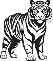 dynamisch tijger bespringen in vector rauw macht retro tijger kunst in vector wijnoogst charme