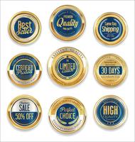 Luxe premium gouden insignes en labels vector
