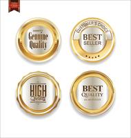 Luxe premium gouden insignes en labels vector