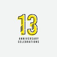 13 jaar verjaardag viering vector sjabloon ontwerp illustratie