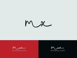 elegant mx handtekening brief logo, modern mx logo icoon voor bedrijf vector