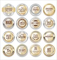 Luxe premium gouden insignes en labels vector