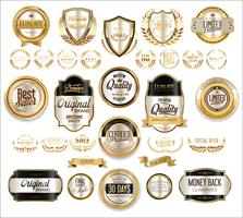 Luxe premium gouden insignes en labels vector