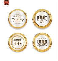 Luxe premium gouden insignes en labels vector