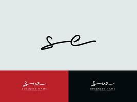 se modern luxe logo, eerste se handtekening brief logo voor winkel vector